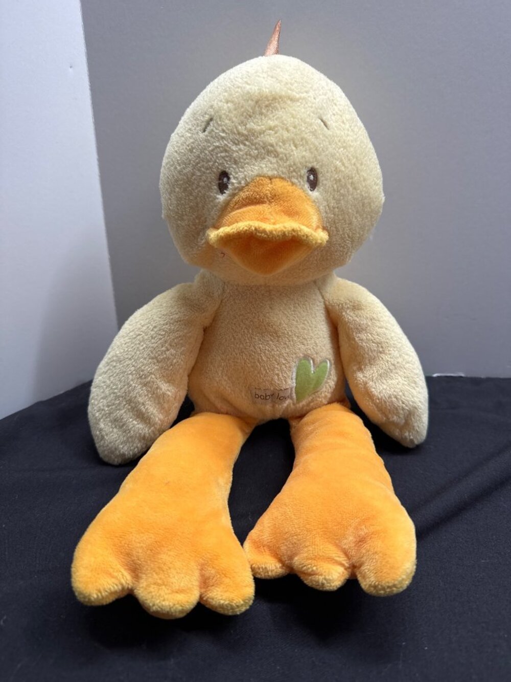 Baby GUND 2012 Quackie 4030399 Plush Yellow Duck Large Orange Feet Stuffed Anima